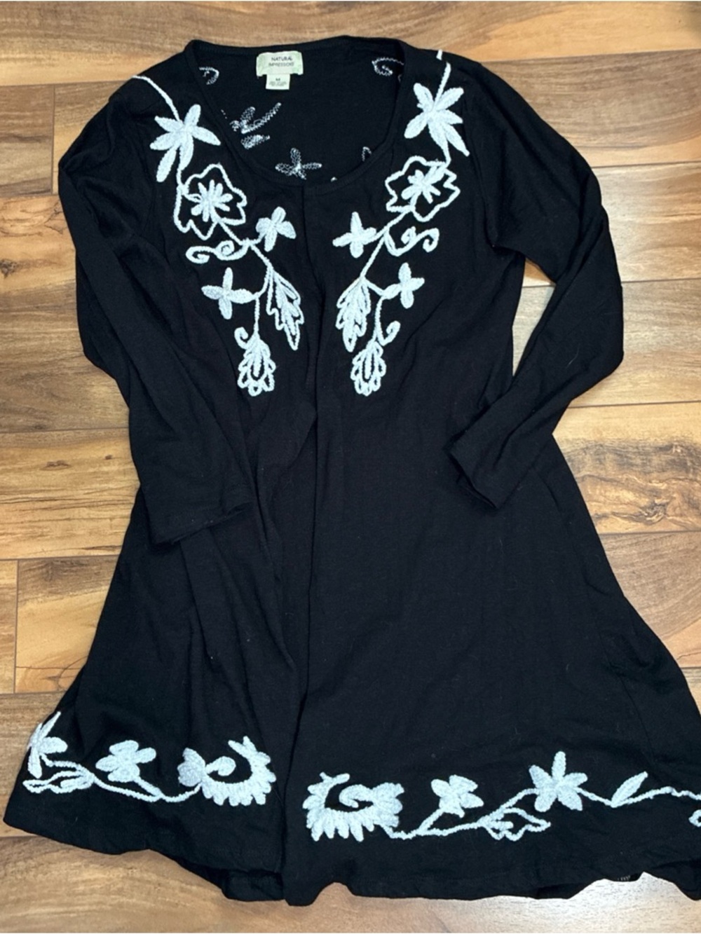 Embroidered Black Cardigan Sweater